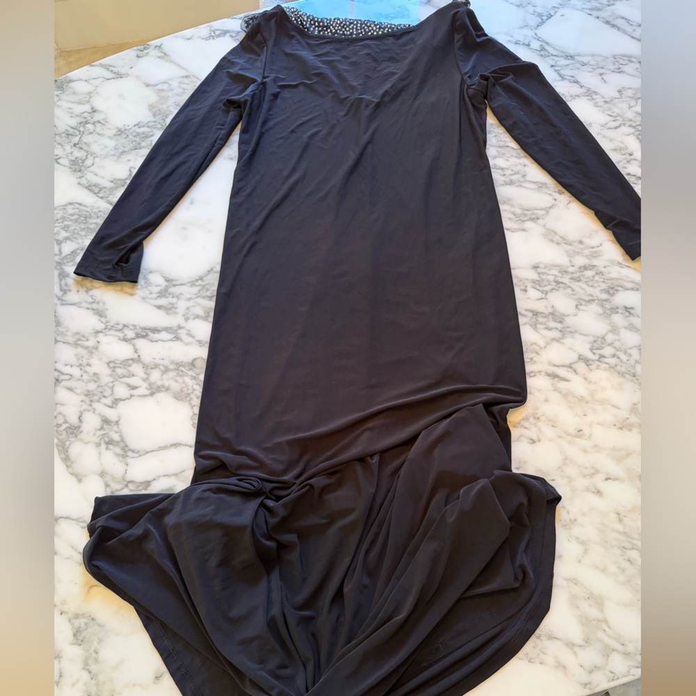 NWT Black Long Sleeve Rhinestone back Dress Size 12 - Picture 3 of 4